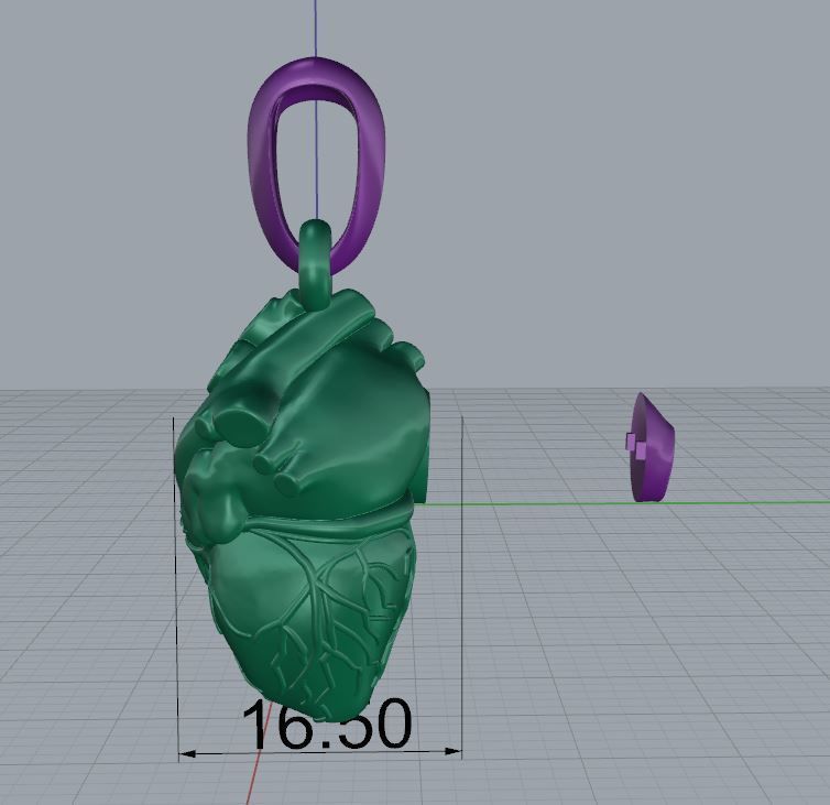 Pendant Heart 3D print model_11