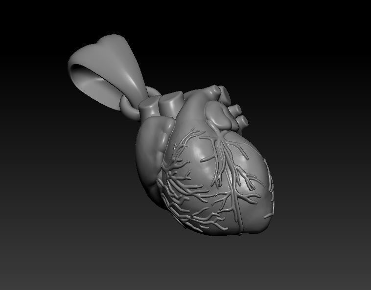 Pendant Heart 3D print model_3