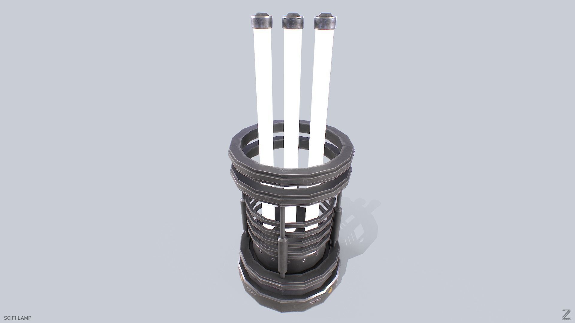 Sci fi lamp Low-poly 3D model_2