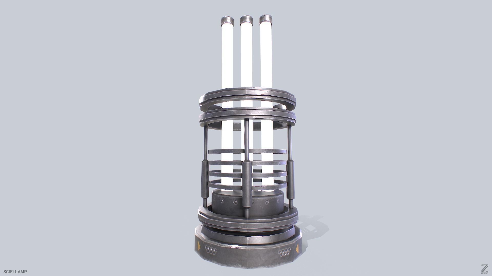 Sci fi lamp Low-poly 3D model_5