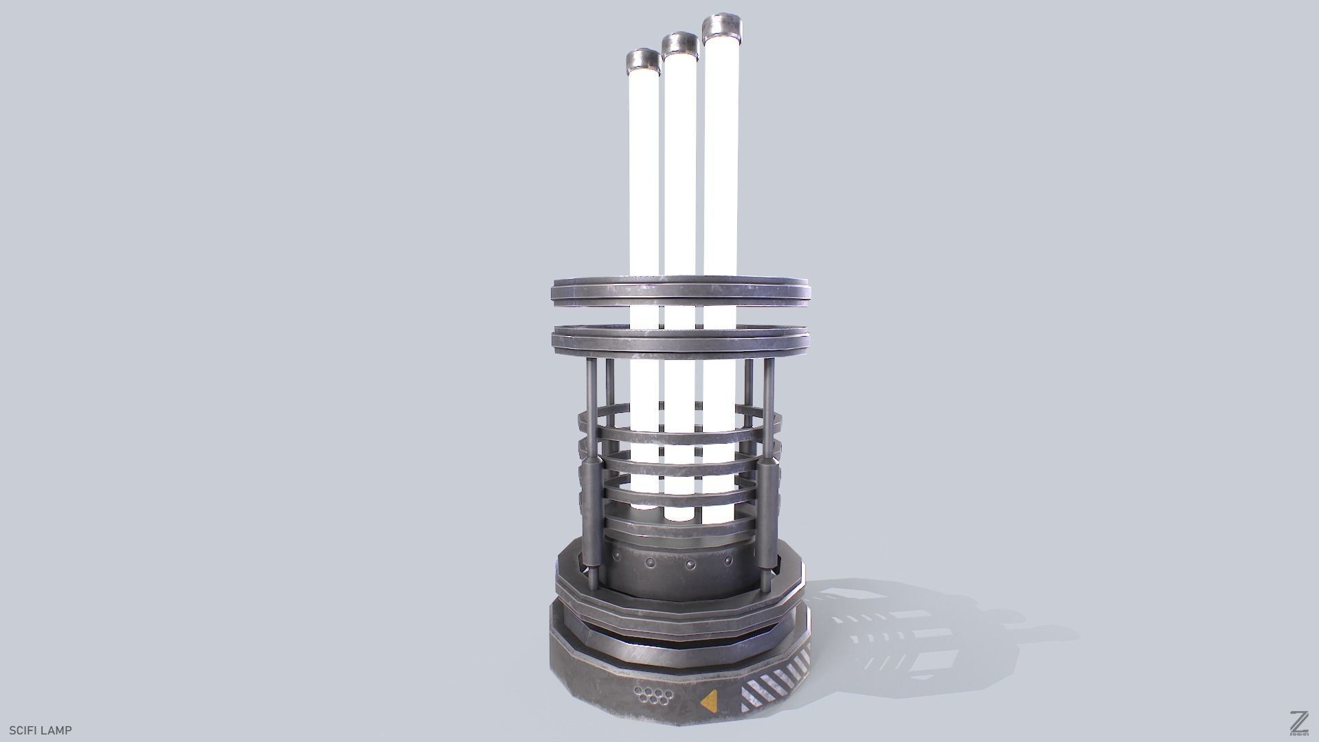 Sci fi lamp Low-poly 3D model_7