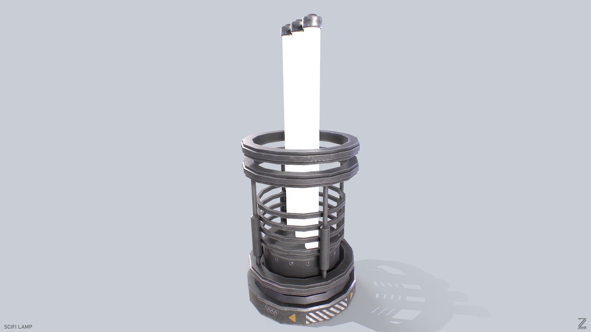 Sci fi lamp Low-poly 3D model_4