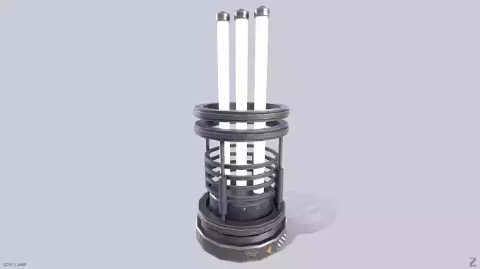 Sci fi lamp Low-poly 3D model