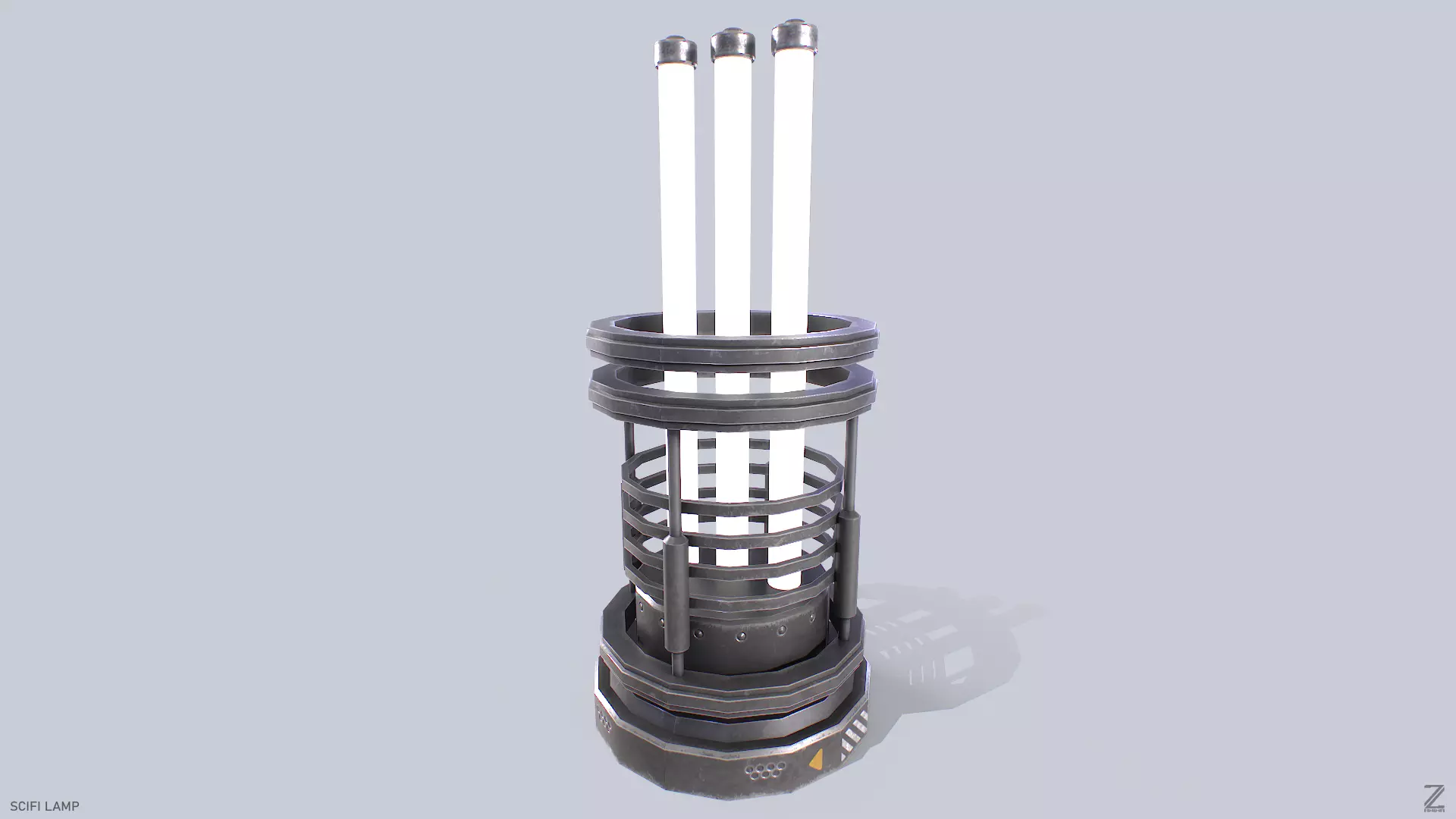 Sci fi lamp Low-poly 3D model_0