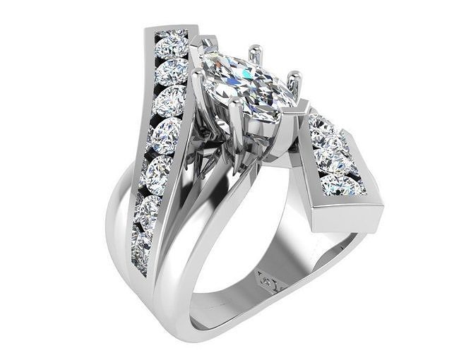 Marquise Tension Ring 3344 3D print model