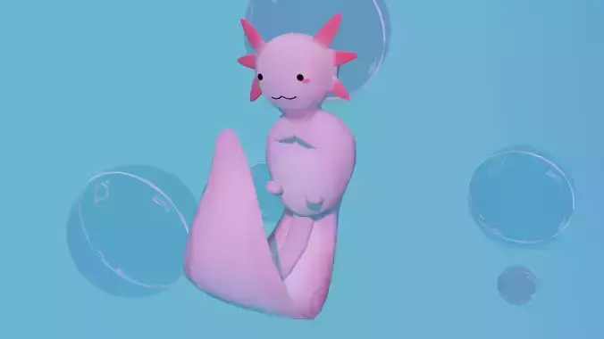 Cute low poly Axolotl