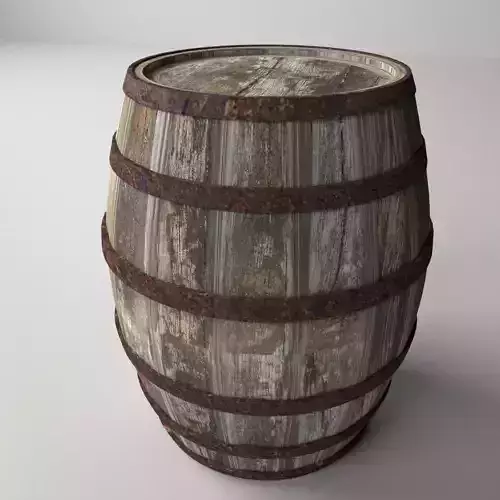 Wooden Barrel 3D model