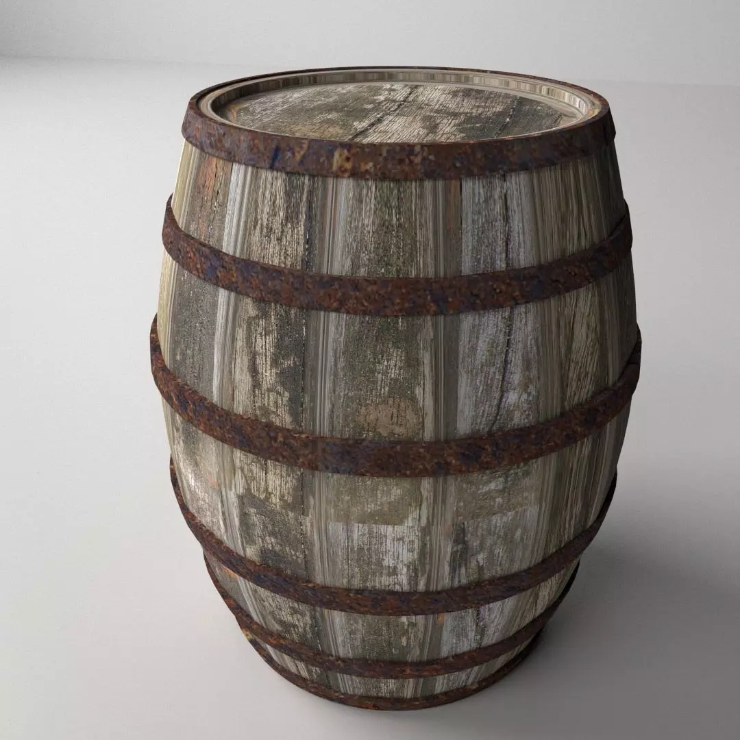 Wooden Barrel 3D model