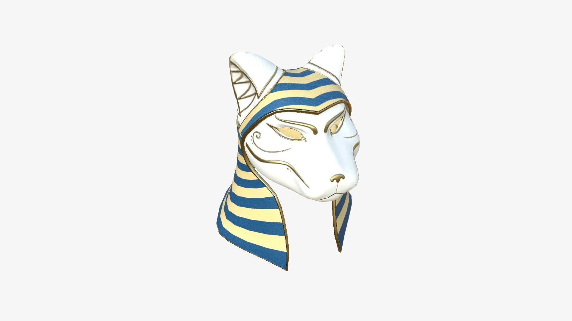 Bastet Mask A10 - Egyptian Gods Character Clothing Low-poly 3D model_2