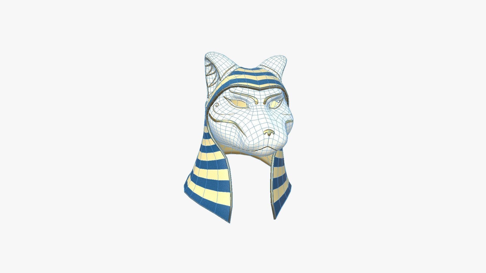 Bastet Mask A10 - Egyptian Gods Character Clothing Low-poly 3D model_6