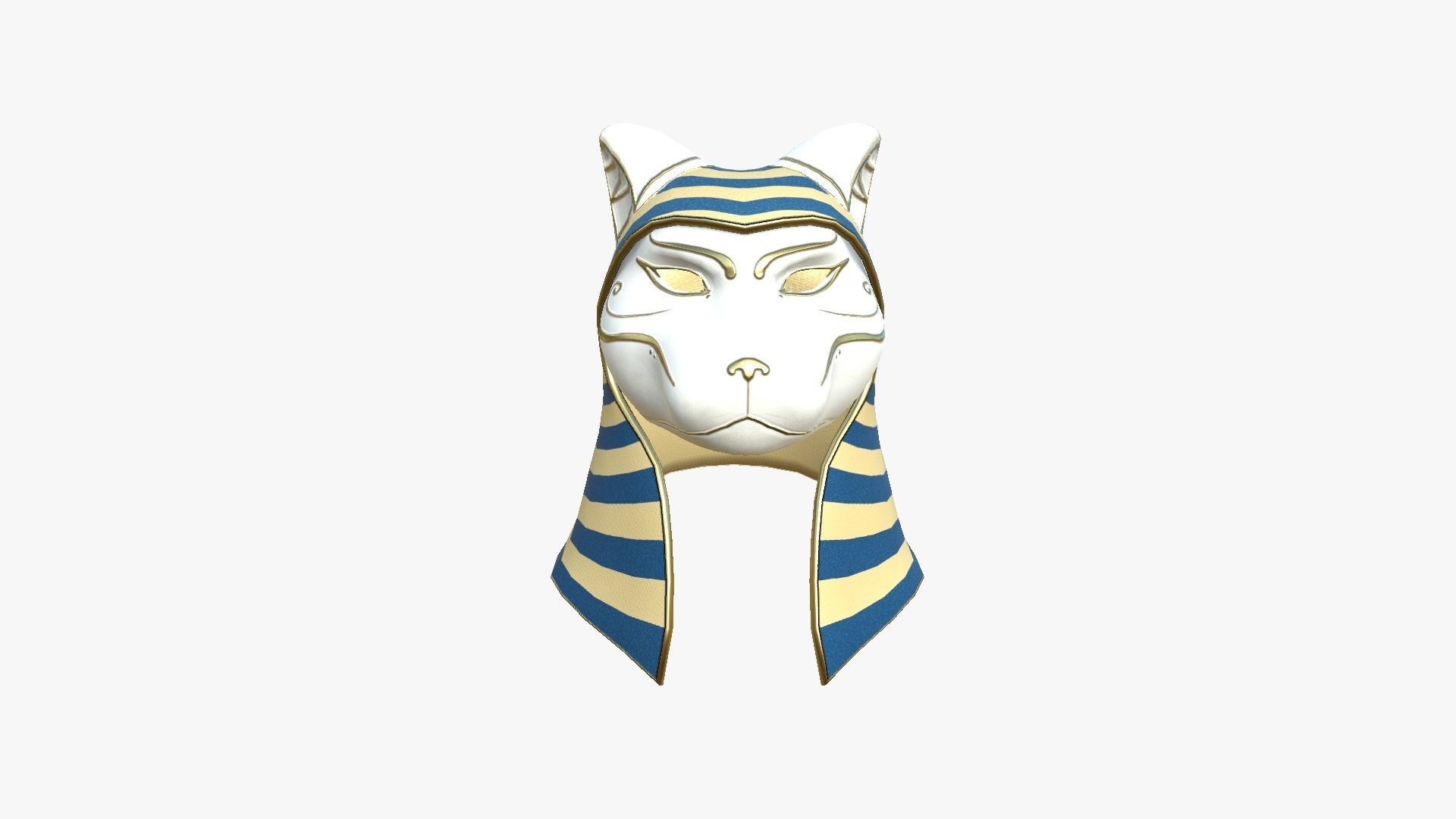 Bastet Mask A10 - Egyptian Gods Character Clothing Low-poly 3D model_1