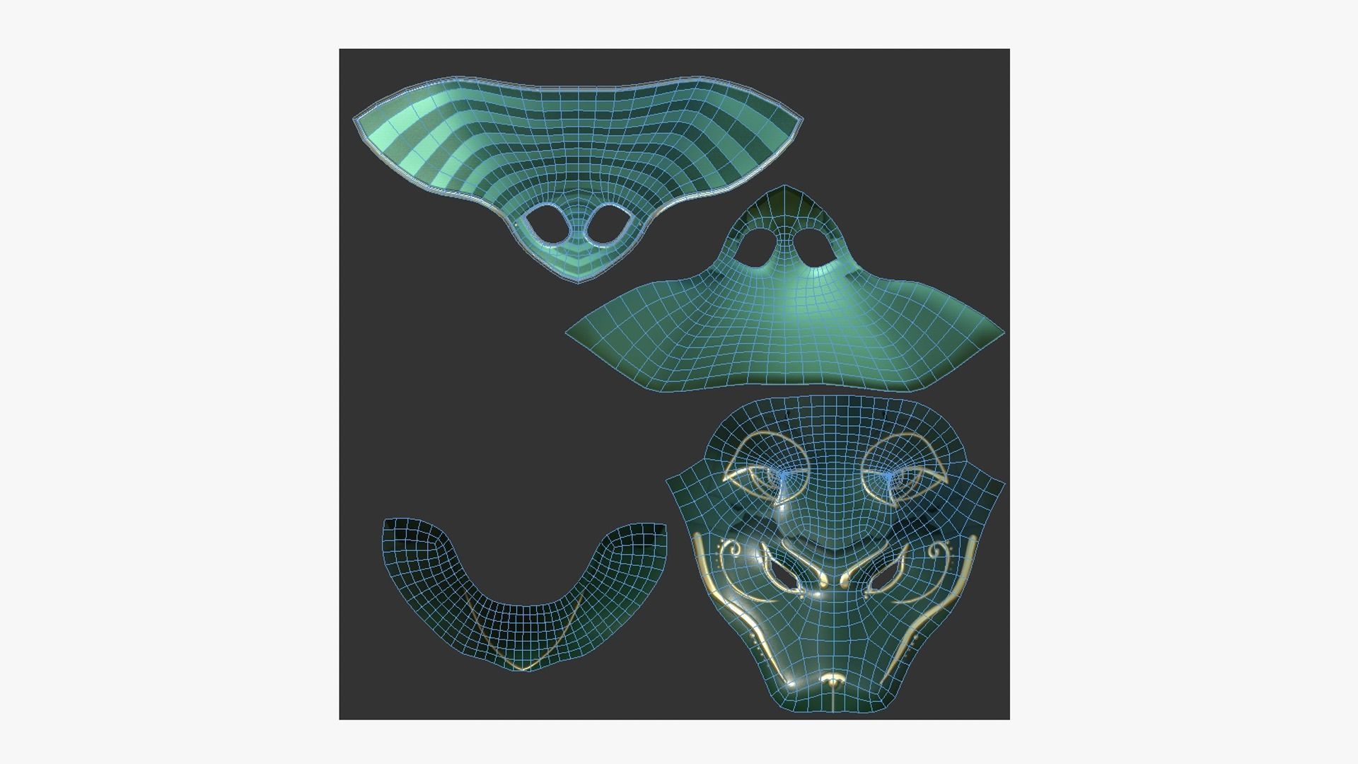 Bastet Mask A09 - Egyptian Gods Character Clothing Low-poly 3D model_5