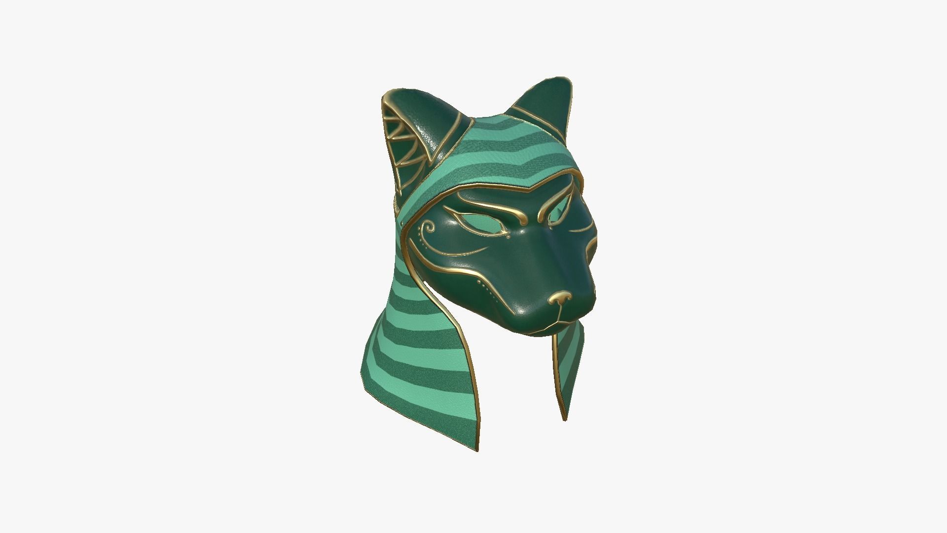 Bastet Mask A09 - Egyptian Gods Character Clothing Low-poly 3D model_2
