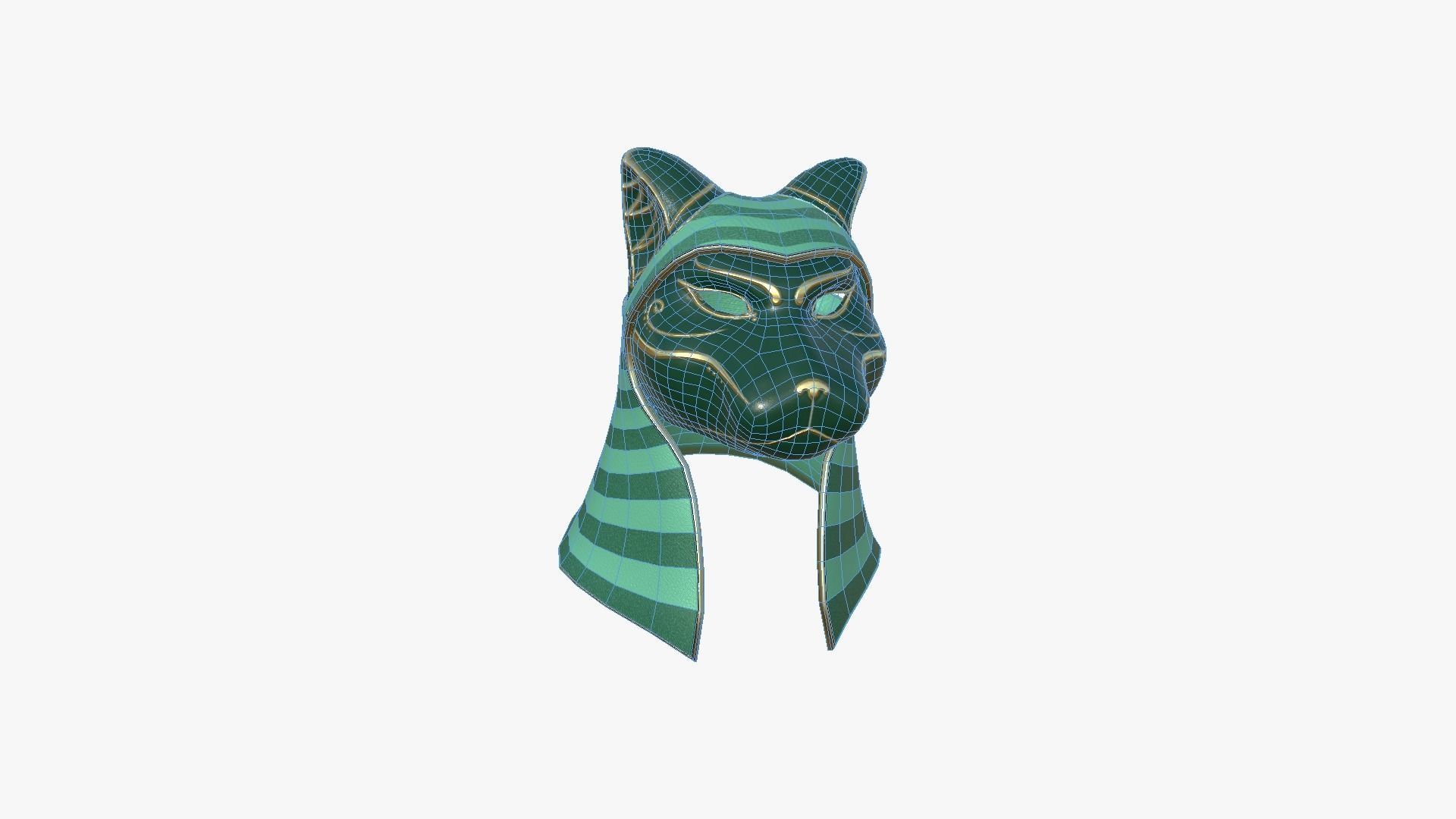 Bastet Mask A09 - Egyptian Gods Character Clothing Low-poly 3D model_6