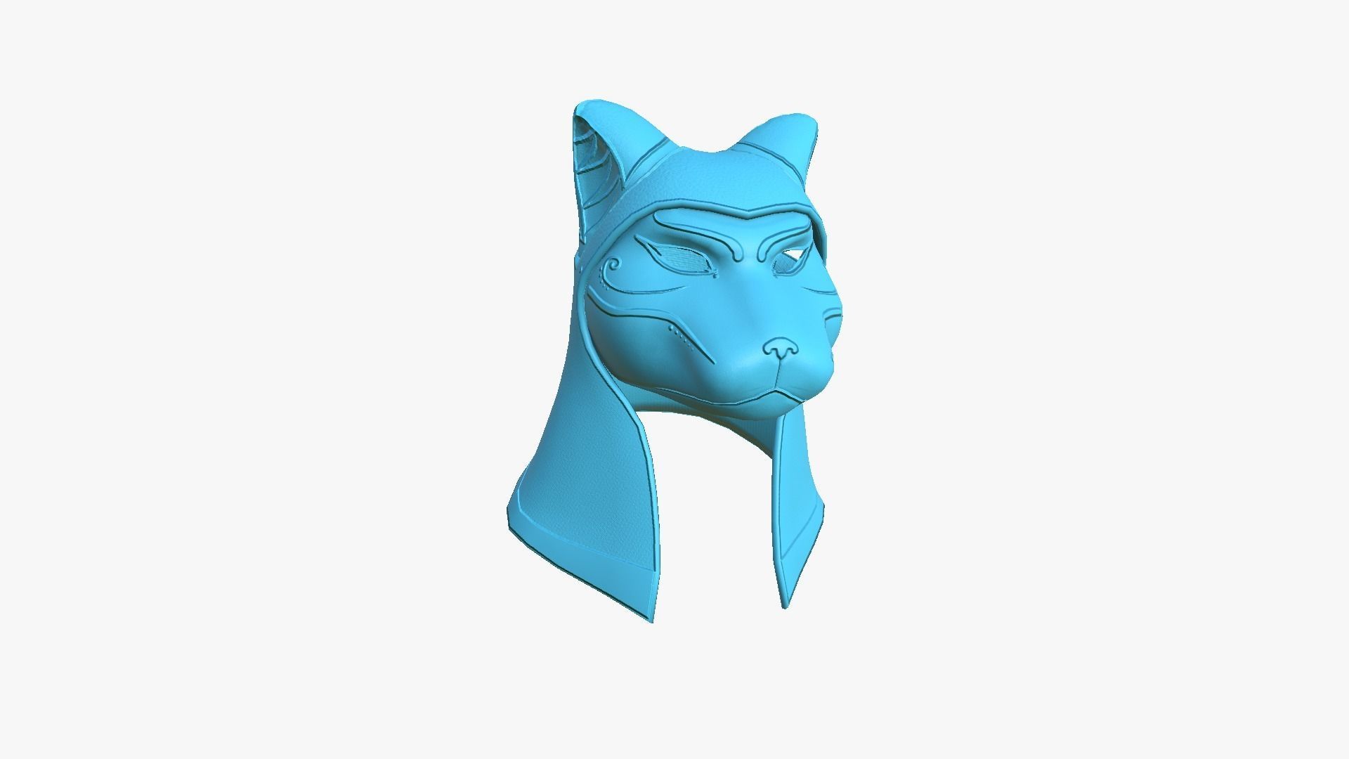 Bastet Mask A08 - Egyptian Gods Character Clothing Low-poly 3D model_9