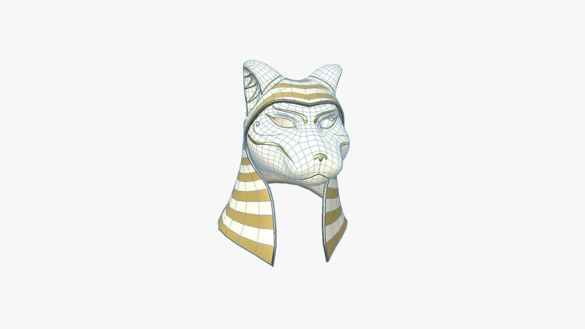 Bastet Mask A08 - Egyptian Gods Character Clothing Low-poly 3D model_6