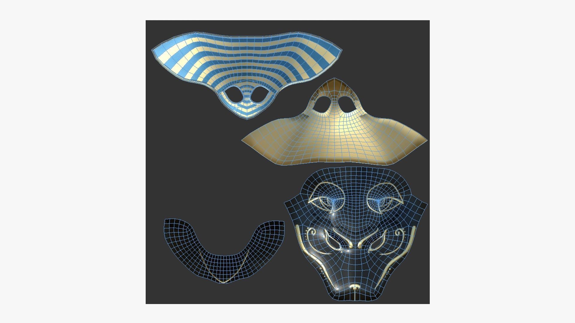 Bastet Mask A07 - Egyptian Gods Character Clothing Low-poly 3D model_5