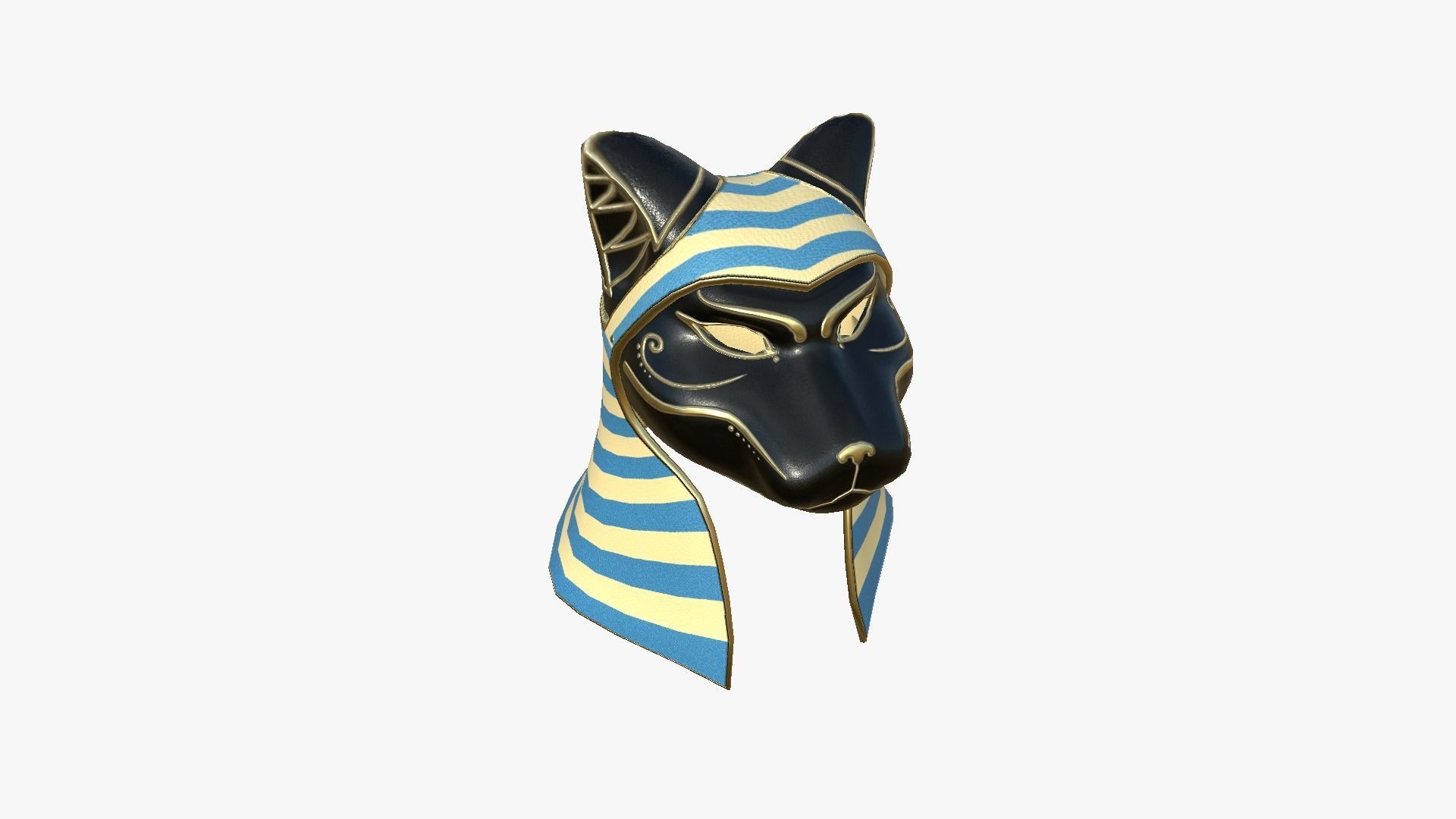 Bastet Mask A07 - Egyptian Gods Character Clothing Low-poly 3D model_2