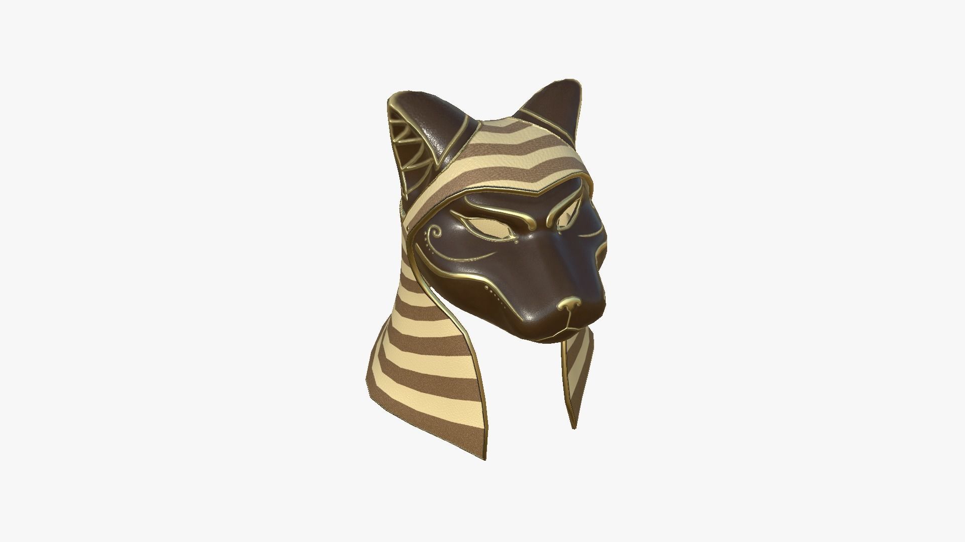 Bastet Mask A06 - Egyptian Gods Character Clothing Low-poly 3D model_2