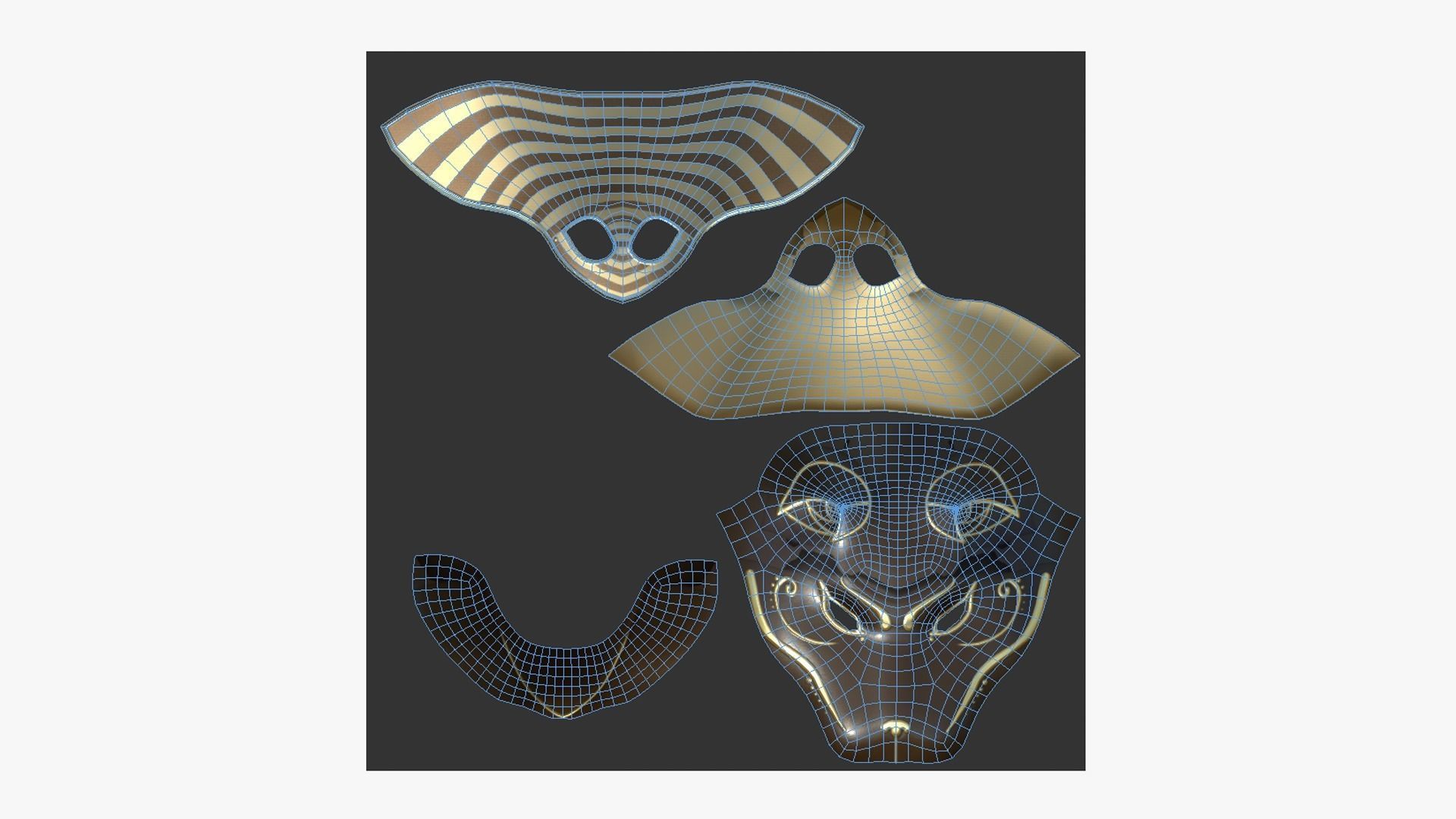 Bastet Mask A06 - Egyptian Gods Character Clothing Low-poly 3D model_5