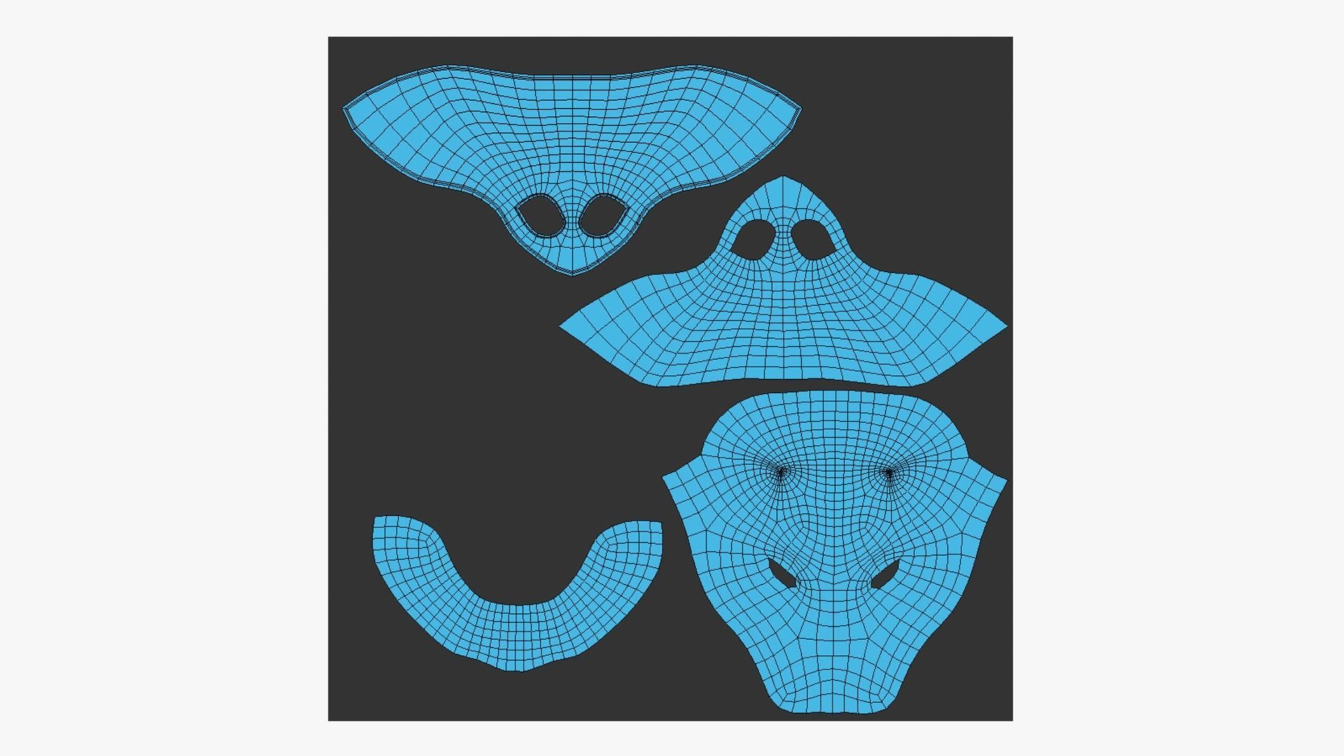 Bastet Mask A05 - Egyptian Gods Character Clothing Low-poly 3D model_16