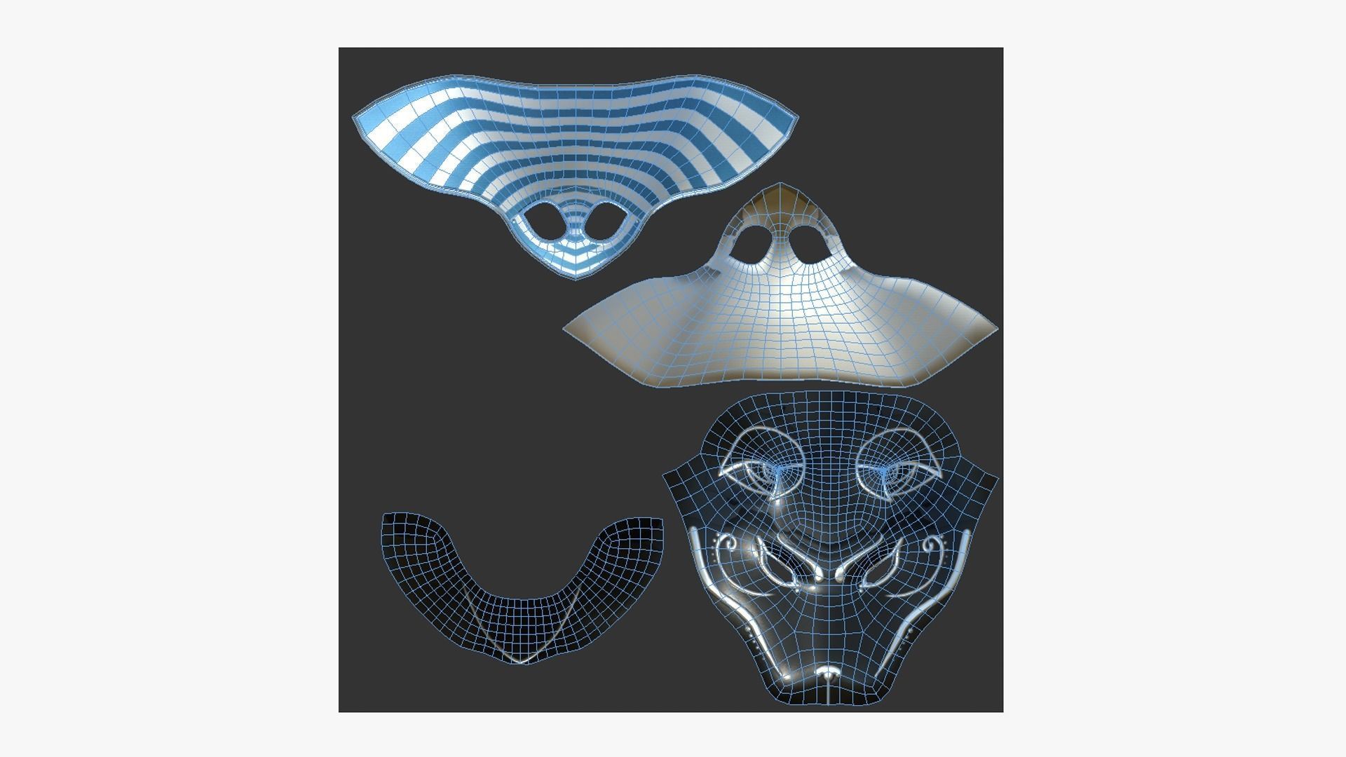 Bastet Mask A04 - Egyptian Gods Character Clothing Low-poly 3D model_5