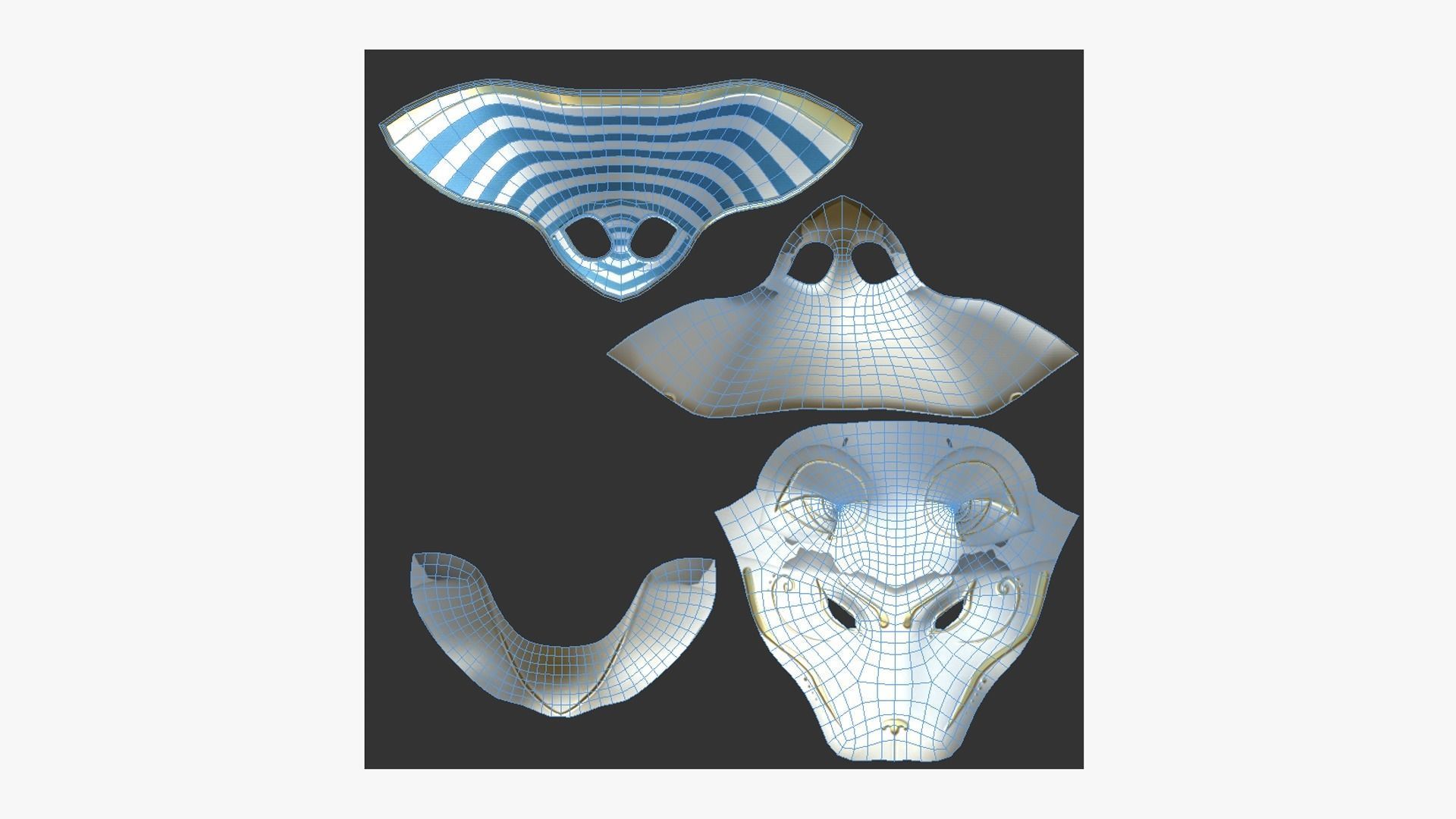 Bastet Mask A03 - Egyptian Gods Character Clothing Low-poly 3D model_5
