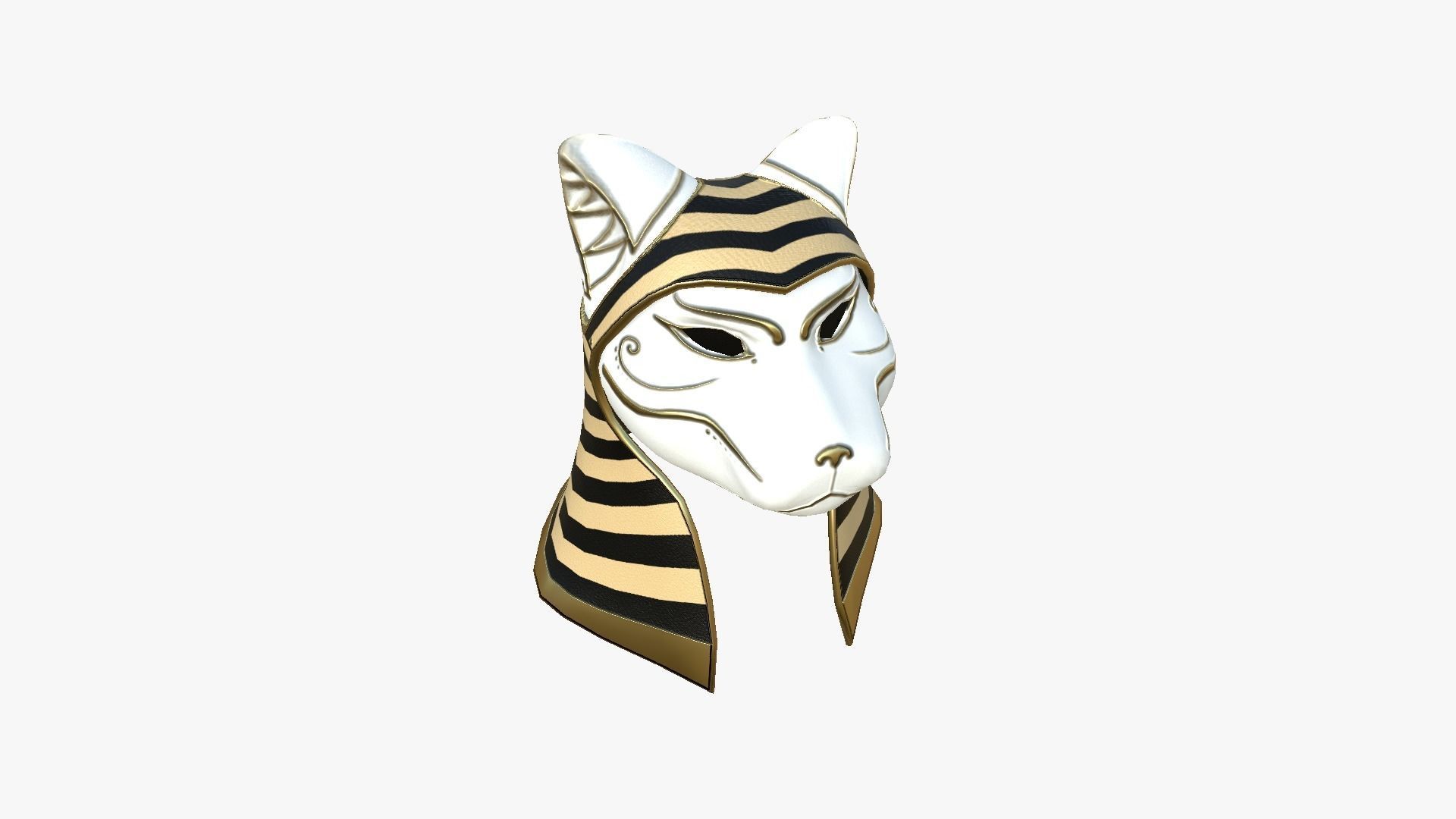 Bastet Mask A02 - Egyptian Gods Character Clothing Low-poly 3D model_2