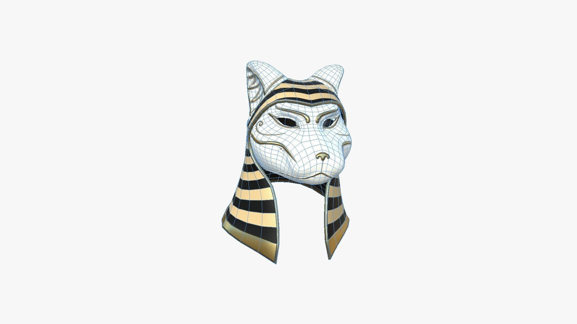 Bastet Mask A02 - Egyptian Gods Character Clothing Low-poly 3D model_6