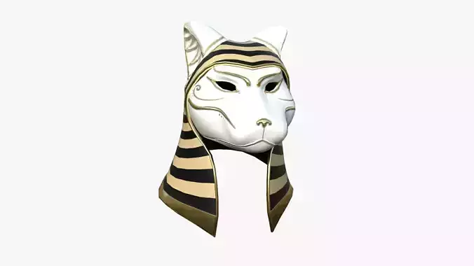 Bastet Mask A02 - Egyptian Gods Character Clothing Low-poly 3D model