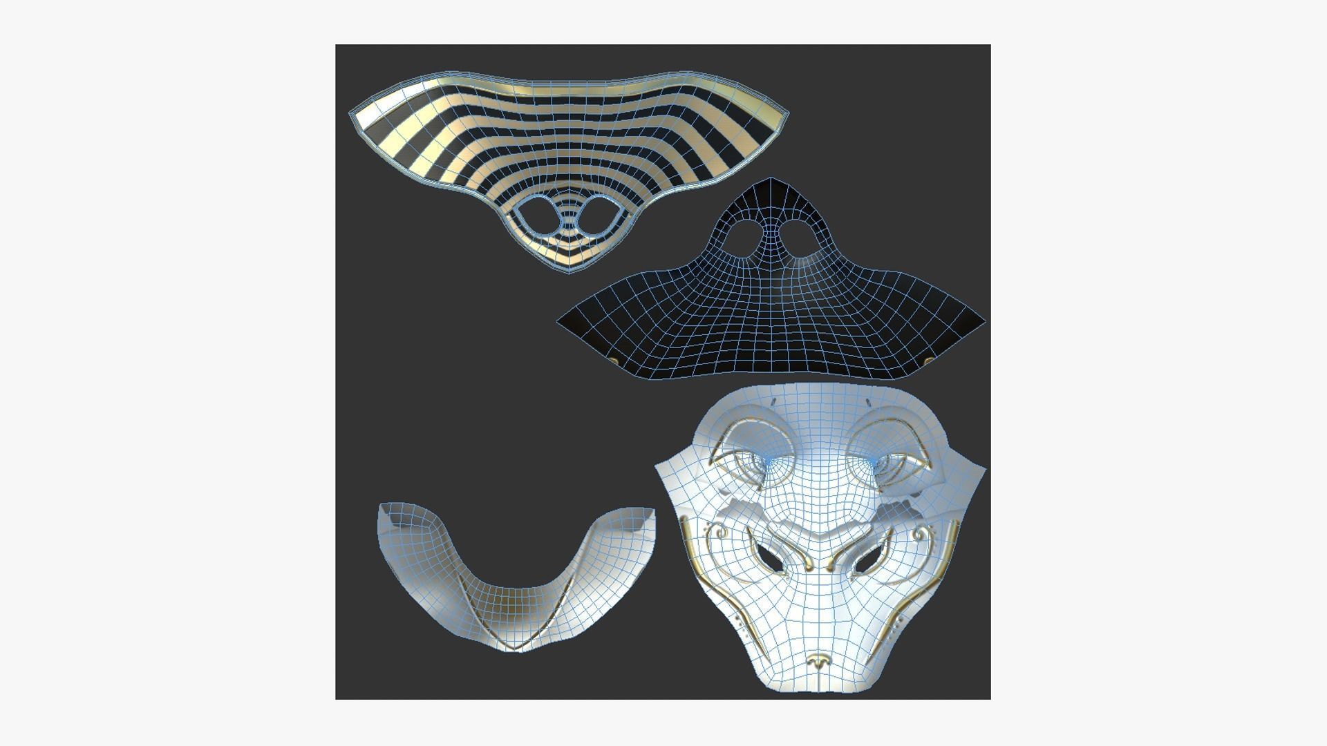 Bastet Mask A02 - Egyptian Gods Character Clothing Low-poly 3D model_5