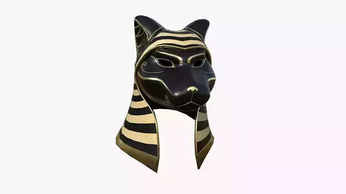 Bastet Mask A01 - Egyptian Gods Character Clothing Low-poly 3D model