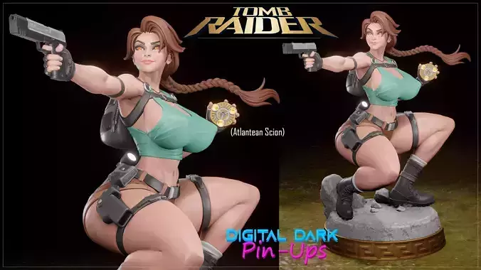Lara Croft from Tomb Raider with NSFW version and Miniatures 3D print model
