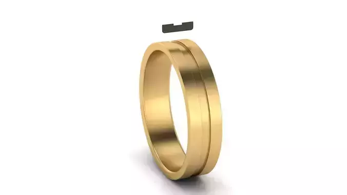 Center Fillet Flat Wedding Band 5 mm wide US SIZES
