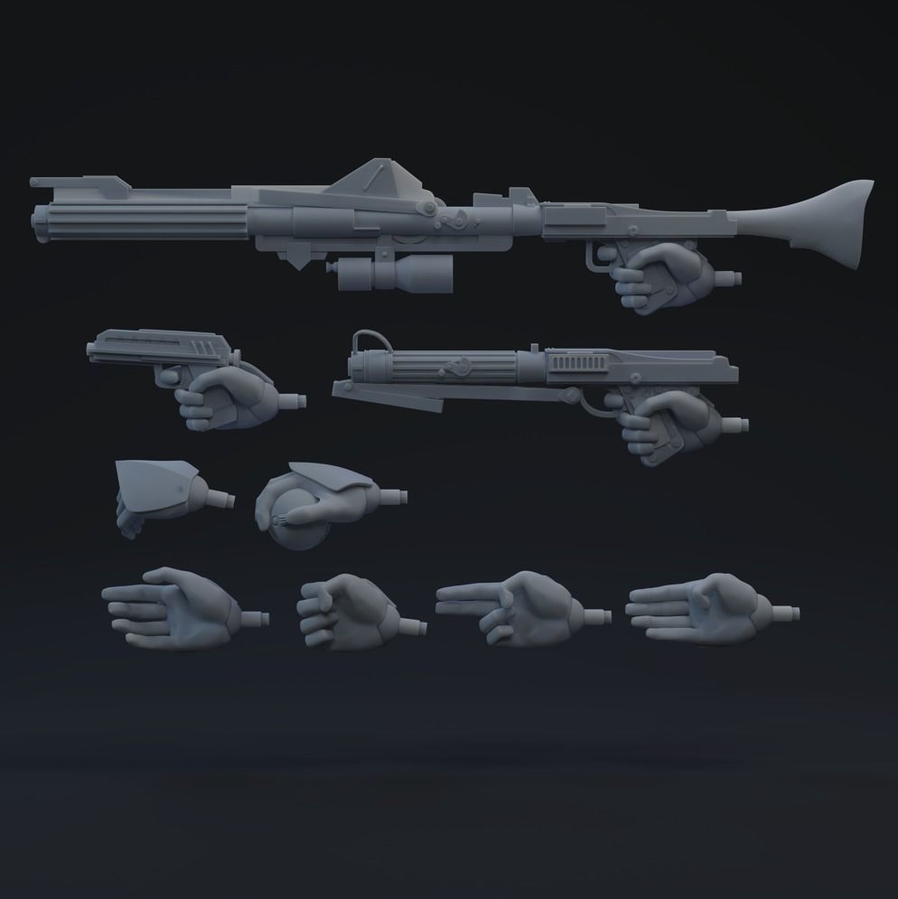Clone Trooper One-Twelfth Scale Hands 3D print model_1