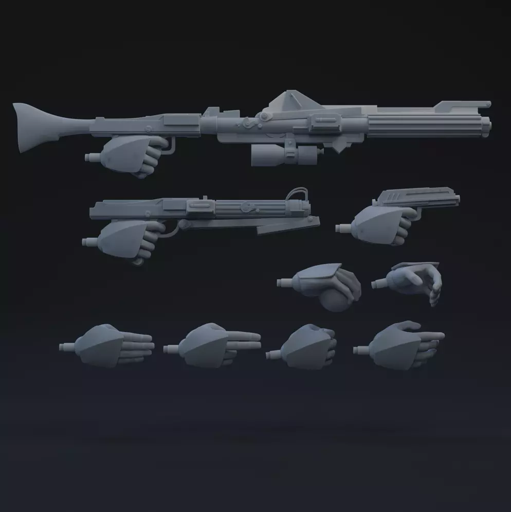 Clone Trooper One-Twelfth Scale Hands 3D print model_0