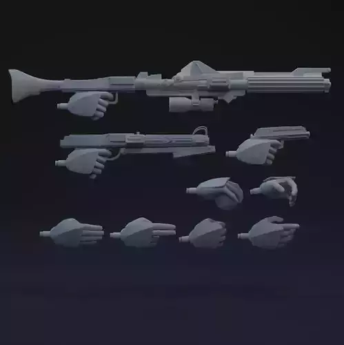 Clone Trooper One-Twelfth Scale Hands