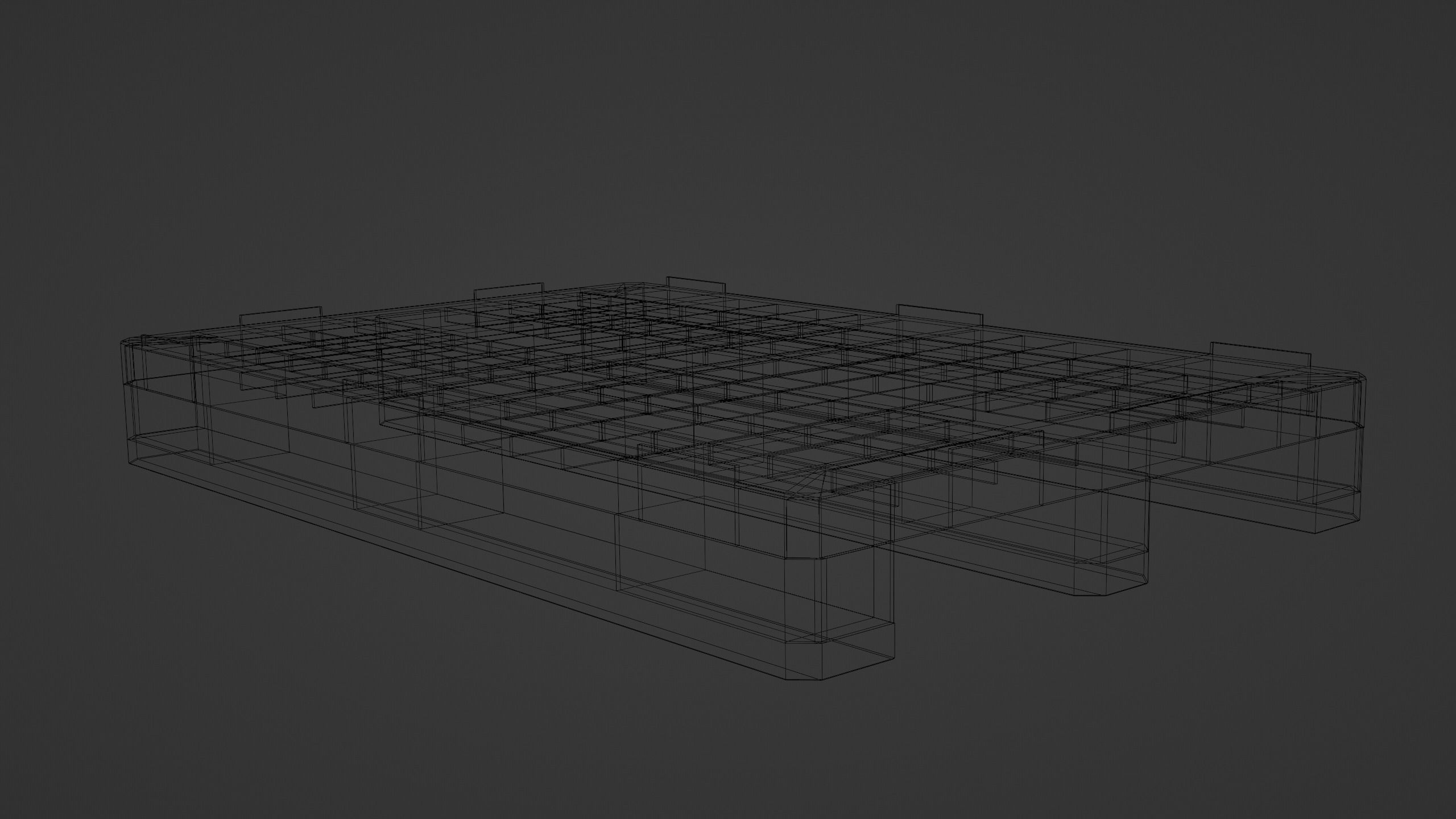 Plastic EUR-size pallet 3D model_7