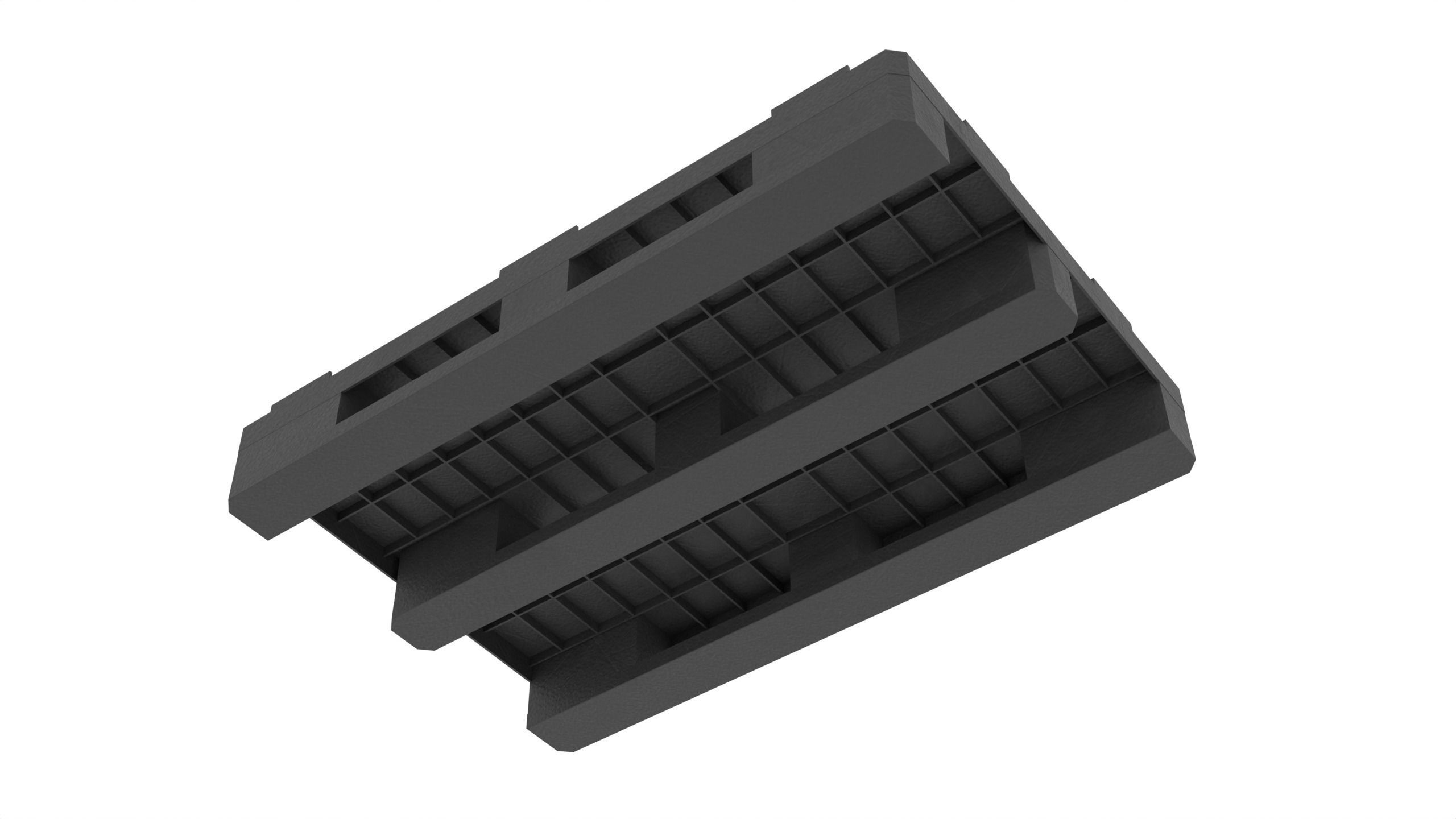 Plastic EUR-size pallet 3D model_4