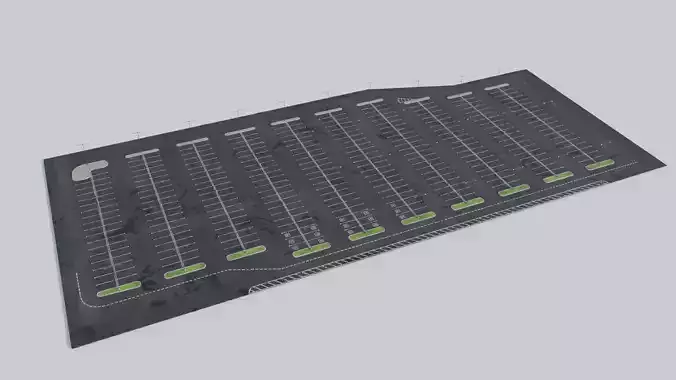 Large Parking Lot with 8K Textures Low-poly 3D model