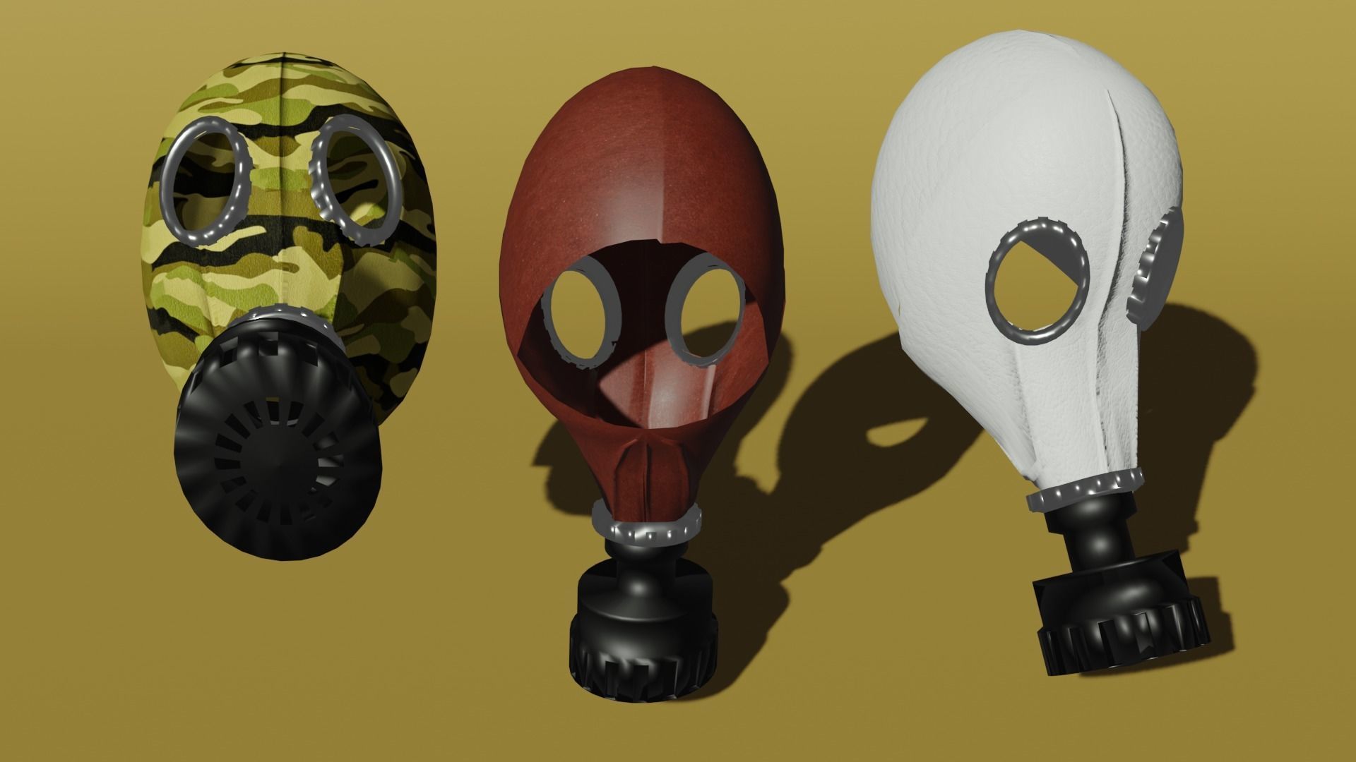 gas mask Low-poly 3D model_6