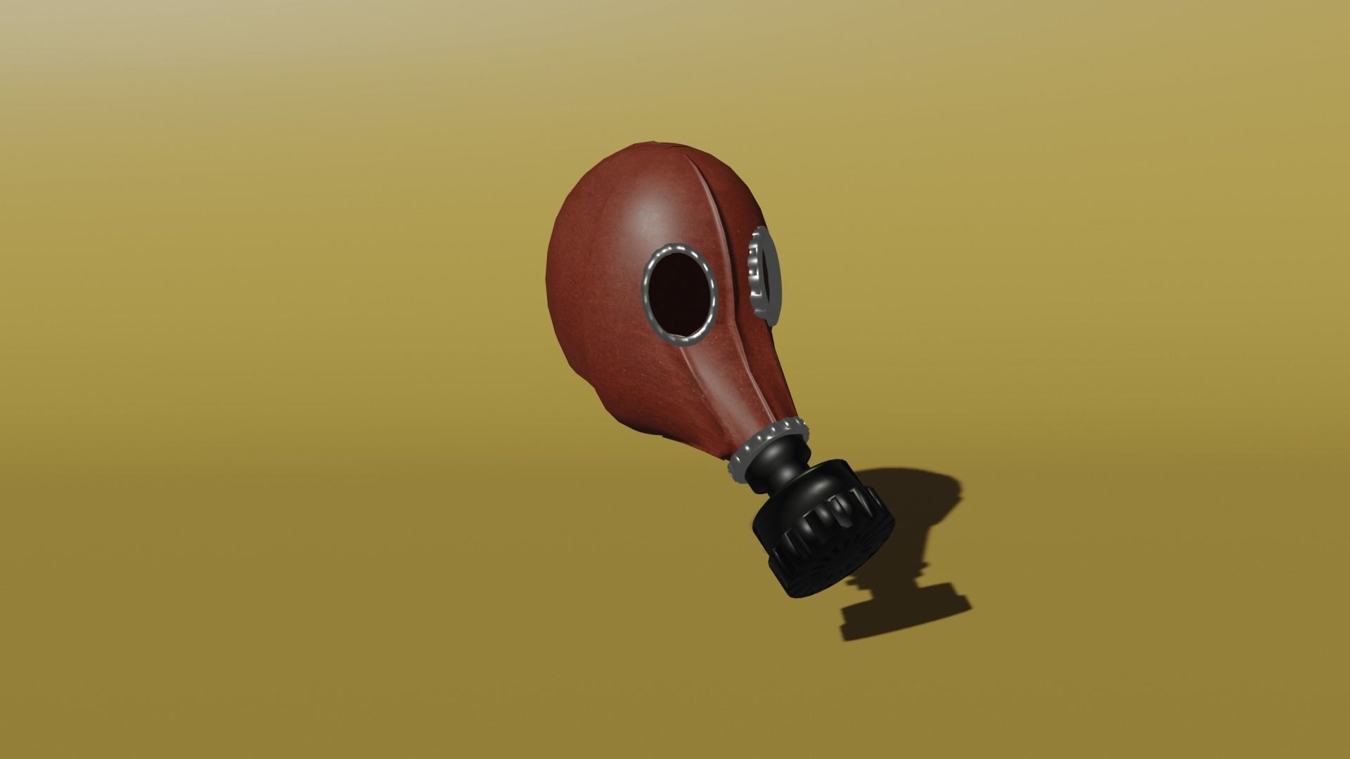 gas mask Low-poly 3D model_3