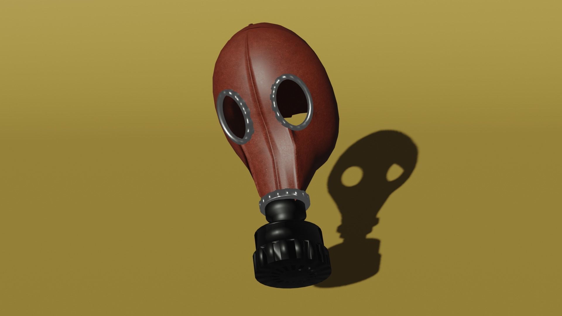 gas mask Low-poly 3D model_4