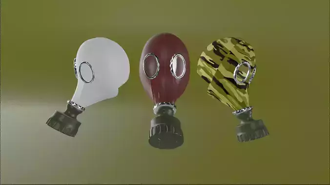 gas mask Low-poly 3D model