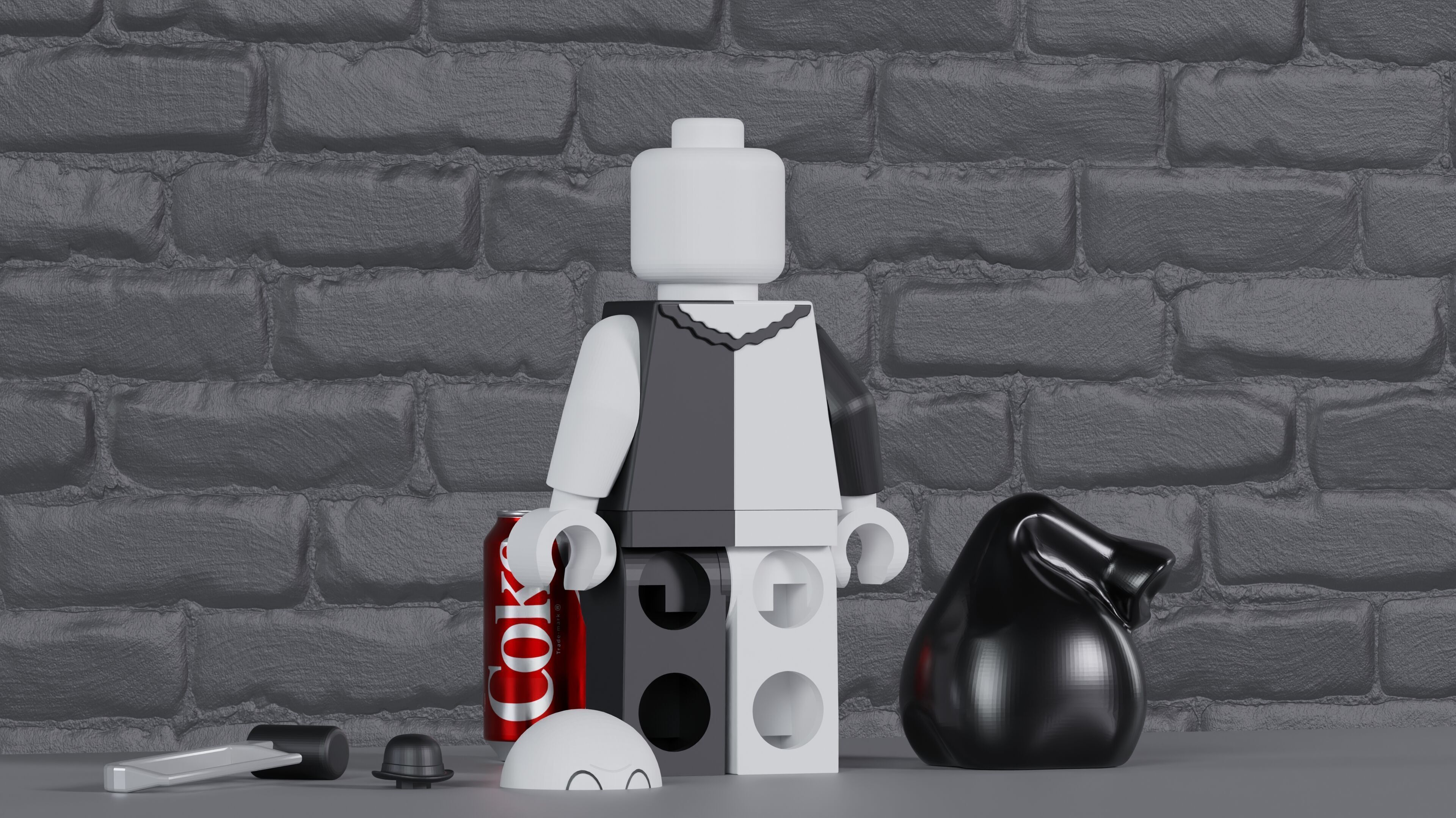 Lego Art the Clown Maxifig - Fully Articulated 3D print model_3