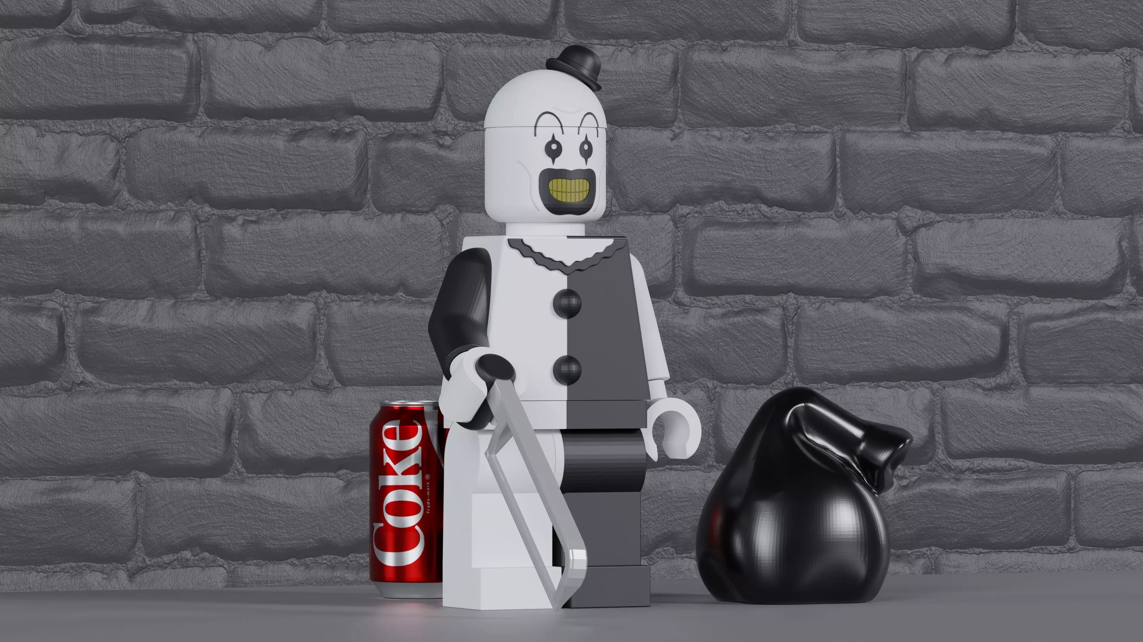 Lego Art the Clown Maxifig - Fully Articulated 3D print model_0