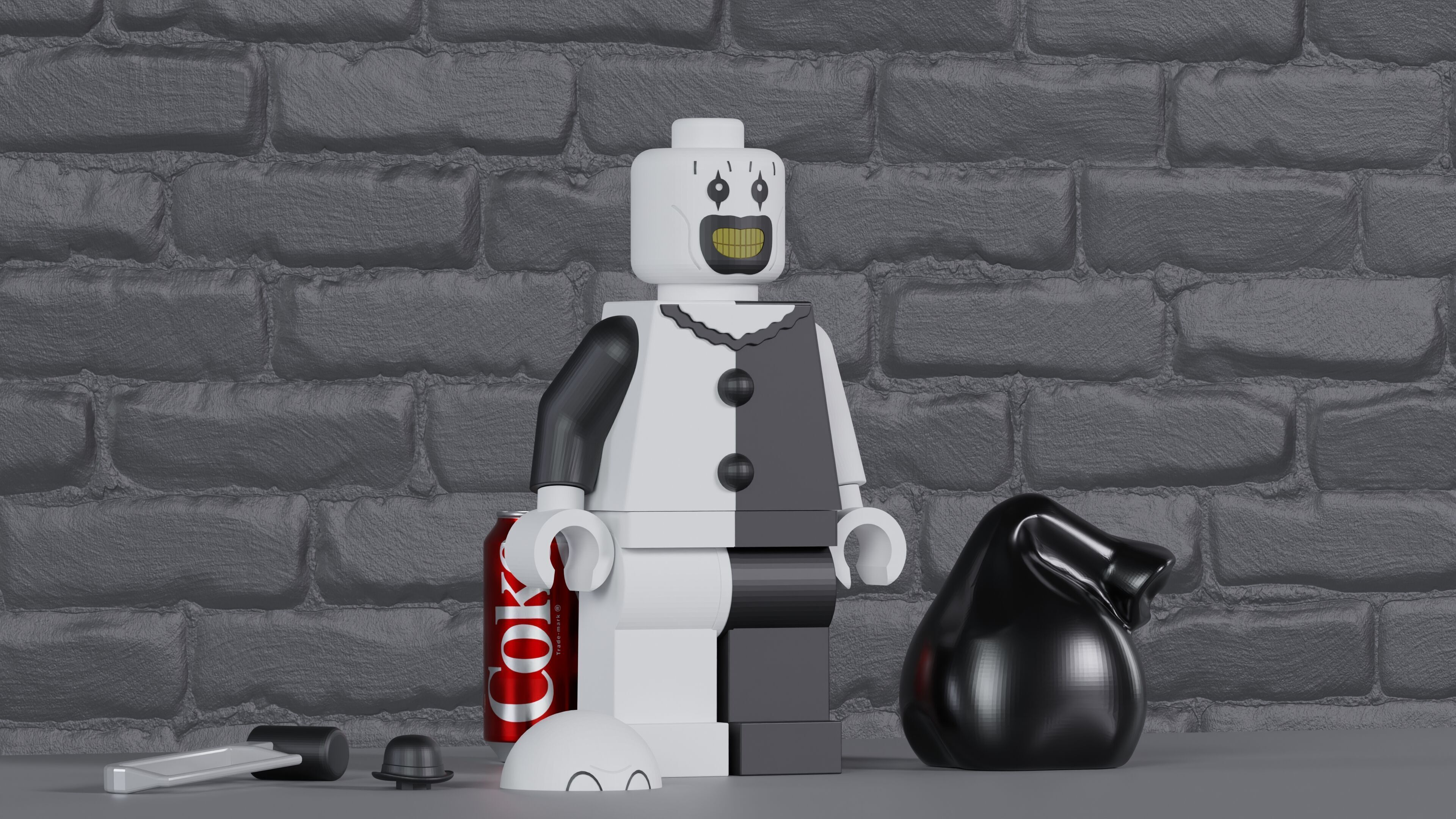 Lego Art the Clown Maxifig - Fully Articulated 3D print model_2