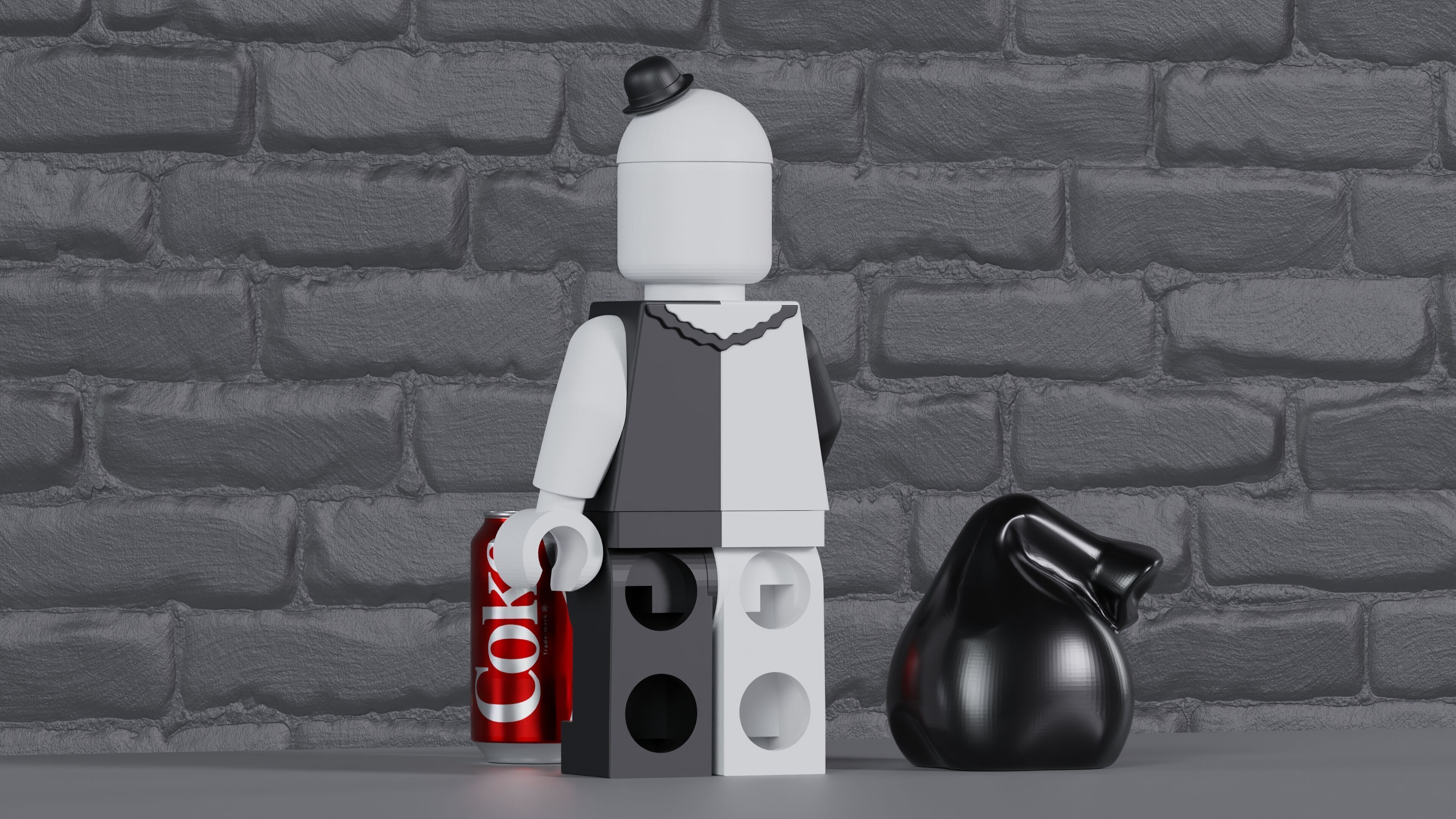 Lego Art the Clown Maxifig - Fully Articulated 3D print model_1