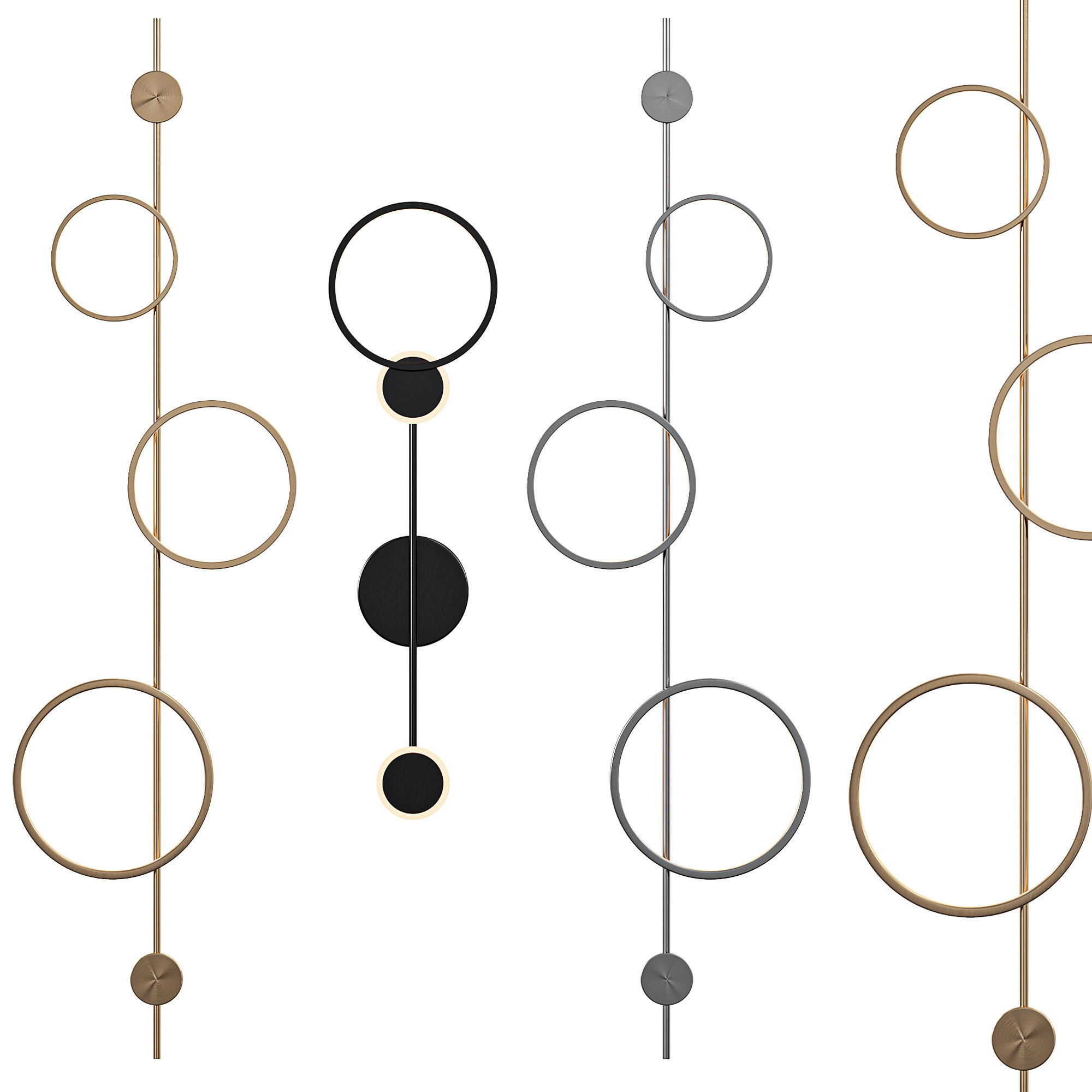 Molecular Circle wall lamp 3D model_7