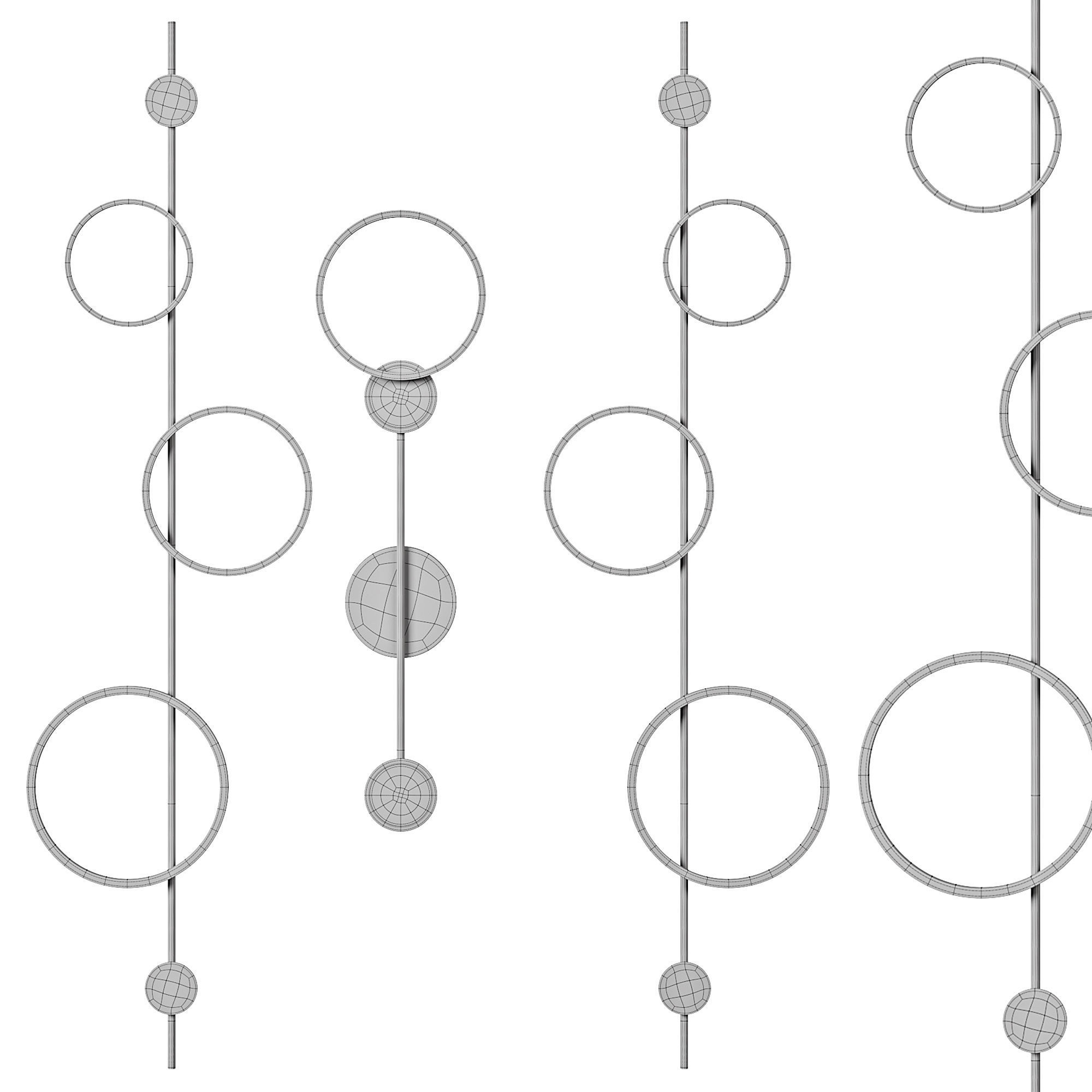 Molecular Circle wall lamp 3D model_4